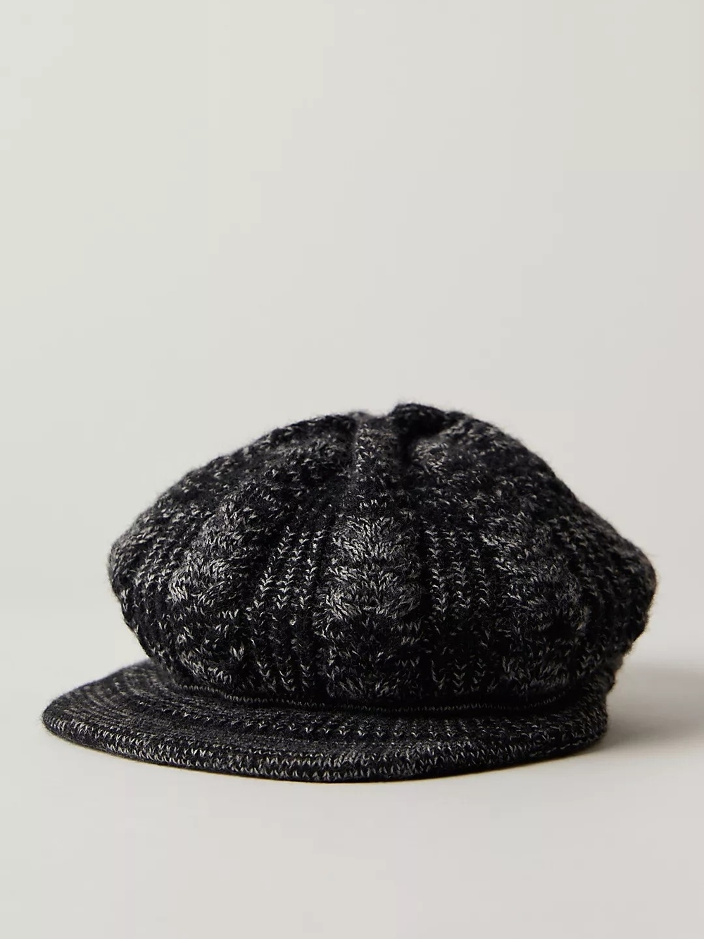 Free People Loui Sweater Cadet Hat NWT Cable Knit - BLACK